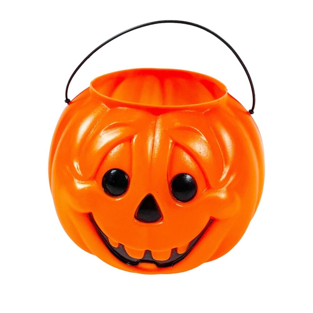 General Foam Plastic Pumpkin Jack-O-Lantern Blow Mold Halloween Pail Bucket